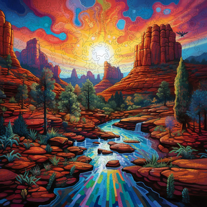 Trippy Wood Puzzles - Sedona Sunset 300pc