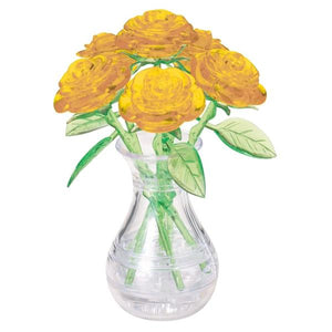 3D Crystal Puzzle - 6 Yellow Roses