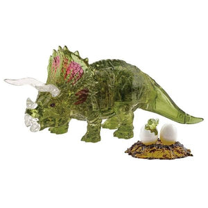 3D Crystal Puzzle - Green Triceratops