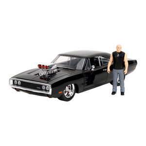 Hollywood Rides - 1970 Dodge Charger w/Dom Toretto 1:24 Diecast Set