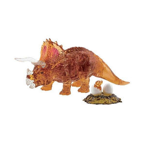 3D Crystal Puzzle - Brown Triceratops