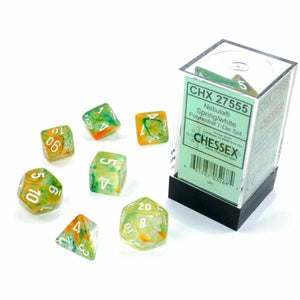 Chessex Polyhedral 7-Die Set Nebula Spring/White w/Luminary