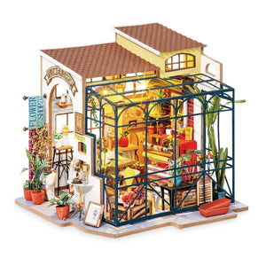 Robotime DIY Mini House Emily's Flower Shop Coloured Wooden Kit