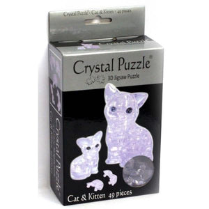 3D Crystal Puzzle - Cat & Kitten Clear